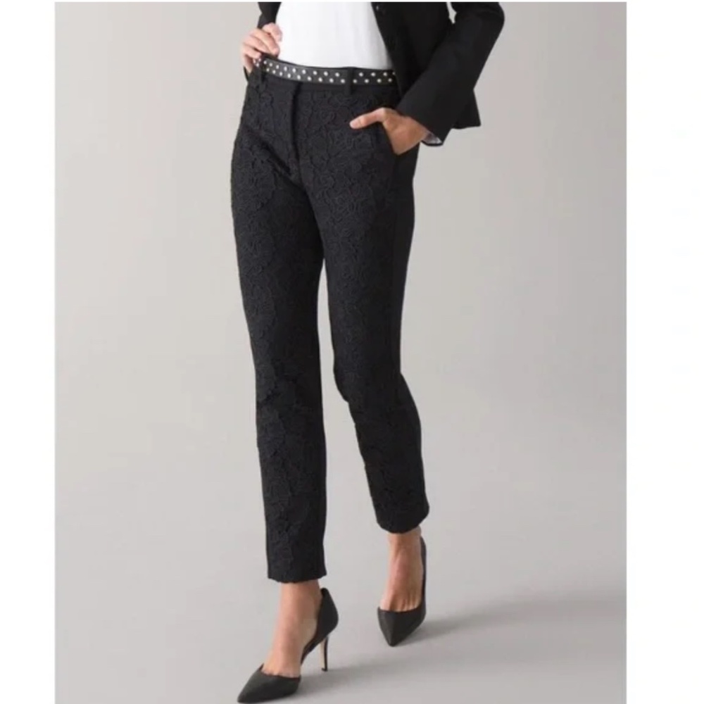 WHBM - Floral Lace Slim Ankle Pant | 14R - Picture 2 of 4